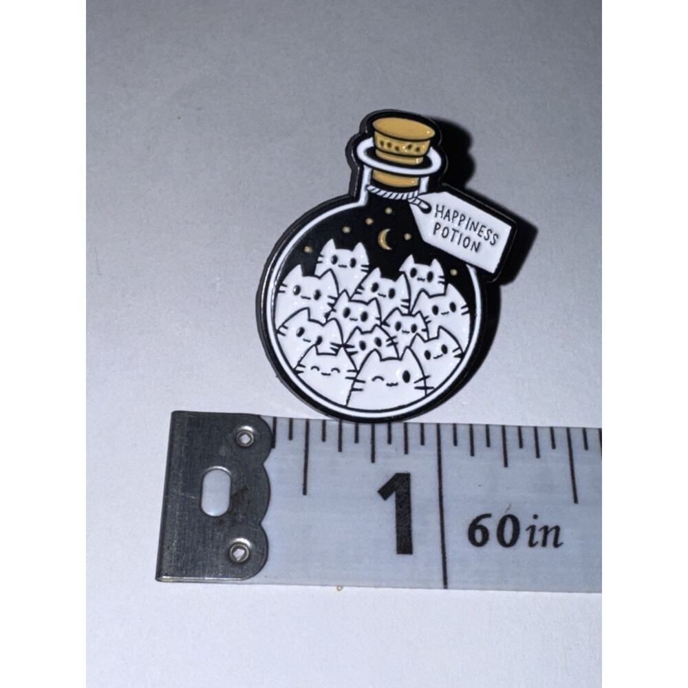 Happiness Potion Galaxy Jar Cat Kitten Pin Brooch